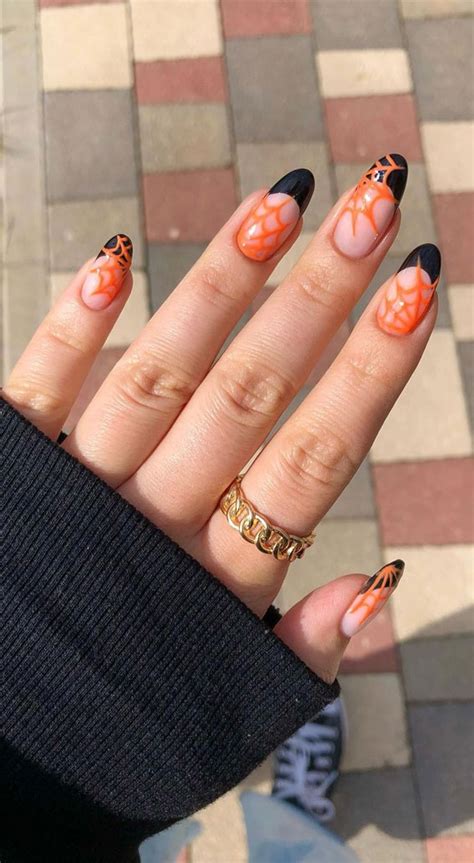 halloween nails 2022|black french manicure halloween 2022.